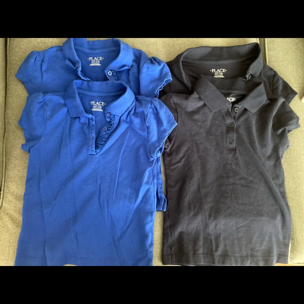 LOT of 4 Children’s Place Blue Polos Size S 5/6 Uniform/Formal